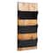 Mind Reader 3-Tier Wall-Mounted File Organizer, Wood and Metal Vertical Rack for Mail, Magazines, and Documents, Black
